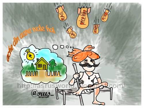 Cartoon: Ache din aane wale hai (medium) by asrus tagged din,ache,pm
