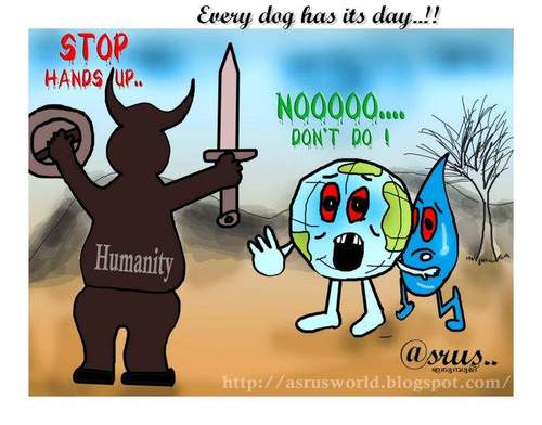 Cartoon: every dog has its day..!! (medium) by asrus tagged water