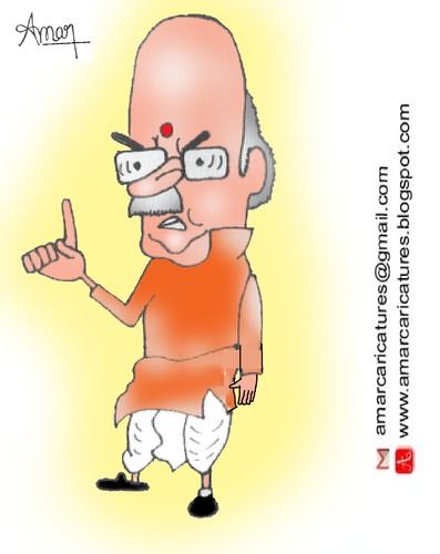 Cartoon: Lal Krishna Advani Caricature (medium) by Amar cartoonist tagged advani,amar,caricature