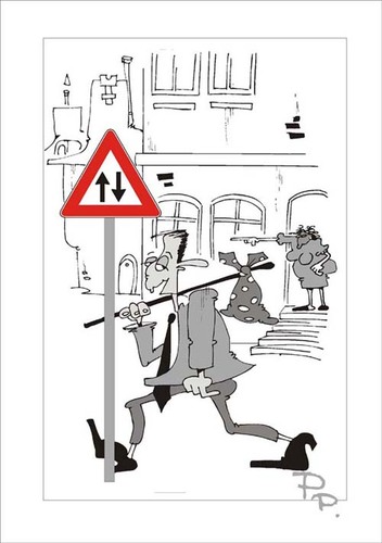 Cartoon: Traffic sign (medium) by paraistvan tagged is,it,way,also,sign,traffic,you,can,ride