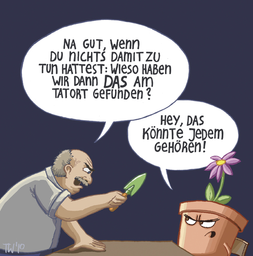 Cartoon: ... (medium) by Tobias Wieland tagged geständnis,verbrechen,polizei,blume,blumentopf,verhör,verhör,blume,blumentopf,polizei,verbrechen,geständnis