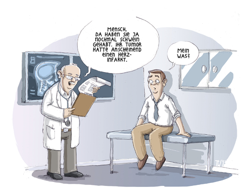 Cartoon: Beim Arzt (medium) by Tobias Wieland tagged karikatur,cartoon,wieland,tobias,ray,röntgen,schock,diagnose,infarkt,herzinfarkt,herz,tumor,krebs,untersuchung,praxis,doktor,arzt,arzt,doktor,oraxis,untersuchung,krebs,tumor,herz,herzinfarkt,infarkt,diagnose,schock,röntgen,ray,tobias,wieland,cartoon,karikatur