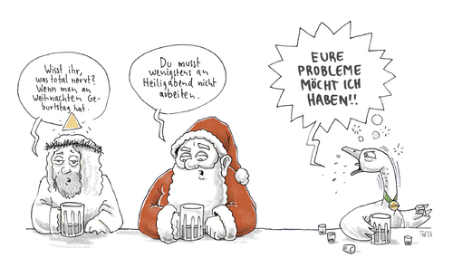 Cartoon: Christmas Blues (medium) by Tobias Wieland tagged weinachten,christmas,xmas,jesus,weihnachtsmann,santa,claus,tresen,kneipe,arbeit,geburtstag,gans,weihnachtsgans,braten,christus,religion,advent,feiertag,weinachten,christmas,xmas,jesus,weihnachtsmann,santa,claus,tresen,kneipe,arbeit,geburtstag,gans,weihnachtsgans,braten,christus,religion,advent,feiertag