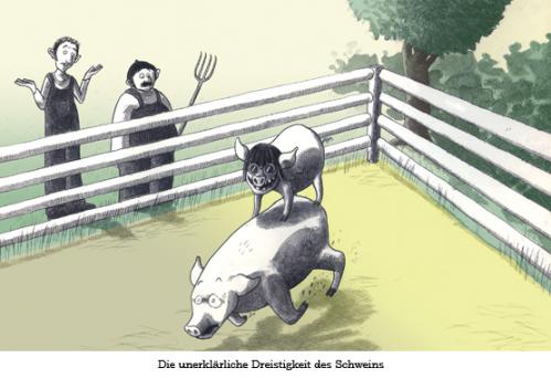 Cartoon: Klassiker der Weltliteratur (medium) by Tobias Wieland tagged cartton,literatur,tobias,wieland,humor,houmor,leichtigkeit,seins,schwein,