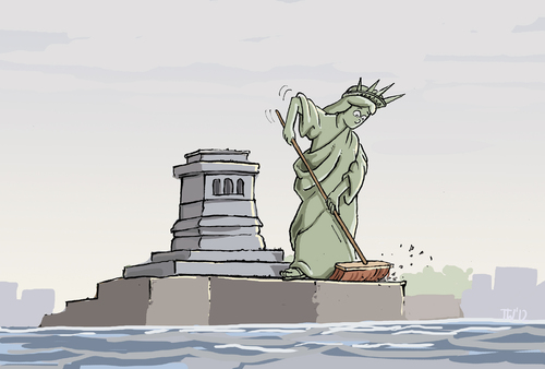 Cartoon: New York räumt auf (medium) by Tobias Wieland tagged new,york,usa,sandy,sturm,schaden,milliarden,katastrophe,natur,aufräumarbeiten,kehren,statue,of,liberty,manhattan,karikatur,wahlkampf,obama,bloomberg,romney,hurrikan,hurricane,jersey,new,york,usa,sandy,sturm,schaden,milliarden,katastrophe,natur,aufräumarbeiten,kehren,statue,of,liberty,manhattan,karikatur,wahlkampf,obama,bloomberg,romney,hurrikan,hurricane,jersey