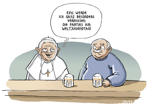 Cartoon: Päpstliche Erinnerungen (medium) by Tobias Wieland tagged papst,rücktritt,weltjugendtag,benedikt,ratzinger,katholische,kirche,missbrauch,skandal,vatikan,papst,rücktritt,weltjugendtag,benedikt,ratzinger,katholische,kirche,missbrauch,skandal,vatikan