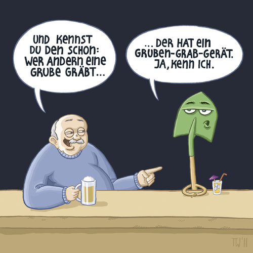 Cartoon: Zufällige Begegnung  6 (medium) by Tobias Wieland tagged witz,sprichwort,theke,tresen,bier,schaufel,spaten,bar,kneipe,kneipe,bar,spaten,schaufel,bier,tresen,theke,sprichwort,witz