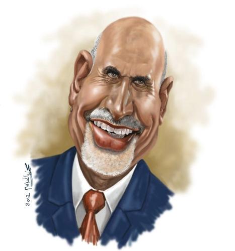 Cartoon: Mohamed Almagariaf (medium) by mahmoud alhasi tagged almagariaf,mohamed