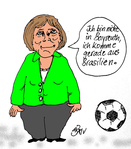 Cartoon: Brasilien statt Bayreuth (medium) by Marbez tagged fussball,musik,bayreuth,brasilien