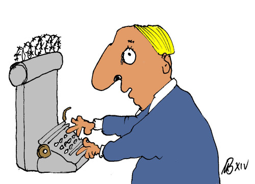 Cartoon: DDR Reiseschreibmaschine (medium) by Marbez tagged ddr,reiseschreibmaschine,fluchtgeschichten
