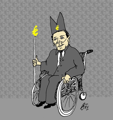 Cartoon: Der EuroPapst (medium) by Marbez tagged euro,papst,schwarze,null
