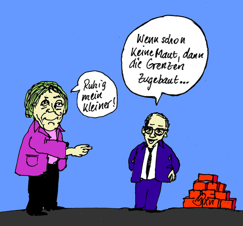 Cartoon: Dobrindts Mauerbau (medium) by Marbez tagged verkehr,digital,minister