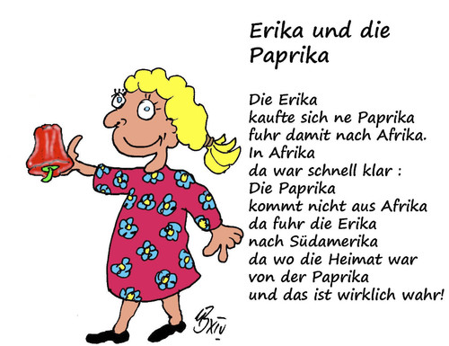 Cartoon: Erika mit Paprika (medium) by Marbez tagged erika,paprika,südamerika