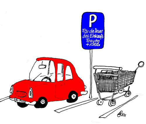 Cartoon: Frauenparkplätze (medium) by Marbez tagged frauen,parkplatz,zeit