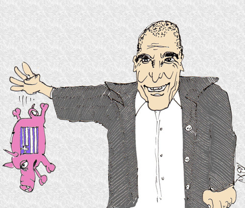 Cartoon: Herr Varoufakis (medium) by Marbez tagged finanzen,griechenland,varoufakis