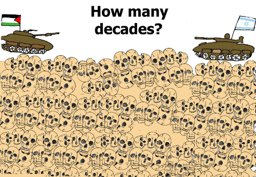 Cartoon: How many decades? (medium) by Marbez tagged palästina,israel,krieg