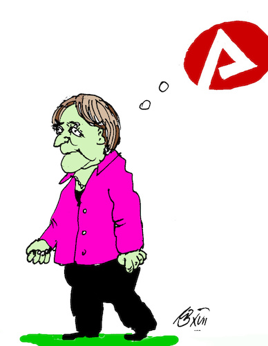 Cartoon: Merkels Jobcenter (medium) by Marbez tagged merkel,jobcenter,taxi