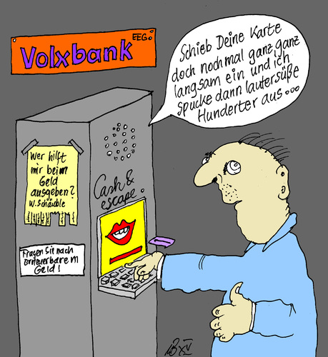 Cartoon: Neue Automaten - jetzt wechseln (medium) by Marbez tagged bank,wechsel,geldautomaten