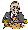 Cartoon: John Prescott (small) by Dom Richards tagged john,prescott,caricature,politician,labour,vomit,autobiography