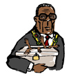 Cartoon: Robert Mugabe (small) by Dom Richards tagged robert,mugabe,dictator,election,fraud