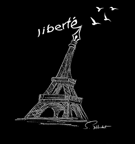 Cartoon: liberte (medium) by semra akbulut tagged liberte,özgürlük,teror,semra,akbulut,france