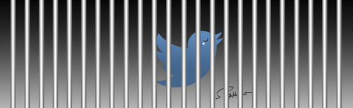 Cartoon: Twitter blocked in Turkey.. (medium) by semra akbulut tagged semra,kapali,blocked,twitter