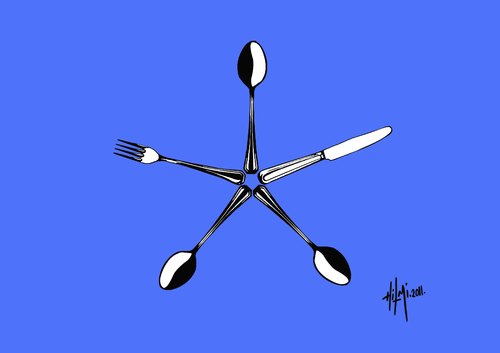 Cartoon: Somalia Flag (medium) by Hilmi Simsek tagged hilmi,flag,hunger,somalia,simsek,cartoon