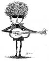 Cartoon: Bob Dylan 1966 (small) by Paulus tagged dylan rock 