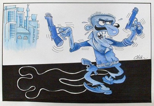 Cartoon: magandanin golgesi (medium) by cihandemirci tagged maganda,katil,cinayet,murder,dead,golge,shadow,cihan,demirci