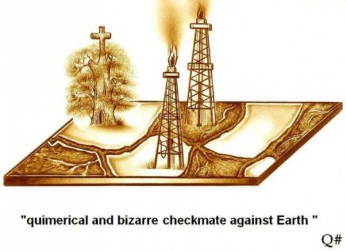 Cartoon: CHECKMATE AGAINST EARTH (medium) by QUIM tagged chess,earth,towers,king,tree,mate,,schach,erde,türme,könig,baum,matt,geschlagen,industrie,öl,rohstoffe,abholzung,umwelt,illustration,ausbeute,abgase,müll,co2,verschmutzung,zerstörung,raubbau,strategie,umweltschutz,zug,absterben,treibhaus,erderwärmung