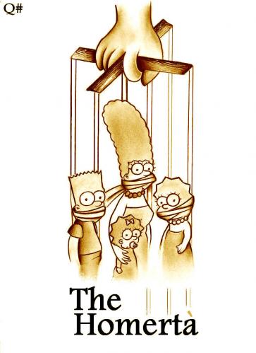 Cartoon: THE HOMERTA (medium) by QUIM tagged godfather,omerta,silence,simpson,family,mafia