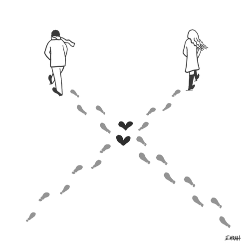 Cartoon: short story of love (medium) by emraharikan tagged short,story,of,love