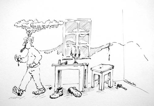 Cartoon: deep impact (medium) by daPinsli tagged cartoon,ink,