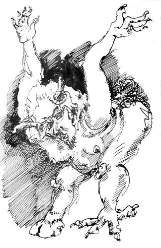 Cartoon: devil (medium) by daPinsli tagged ink,women,drawing,