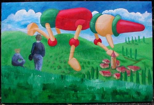 Cartoon: pinocchio gigante (medium) by daPinsli tagged painting,