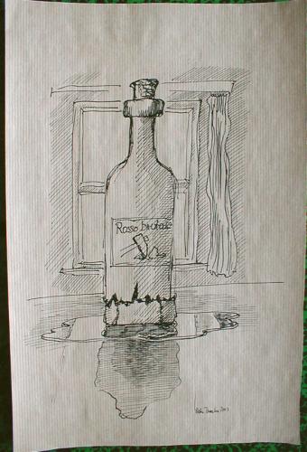 Cartoon: red wine - very very strong (medium) by daPinsli tagged ink,cartoon,wine,,very