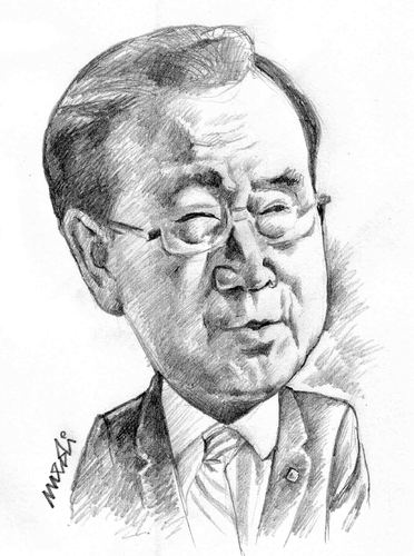 Cartoon: Ban Ki Moon (medium) by Medi Belortaja tagged moon,ki,ban