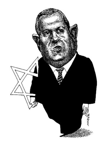 Cartoon: Ehud Barak (medium) by Medi Belortaja tagged barak,ehud
