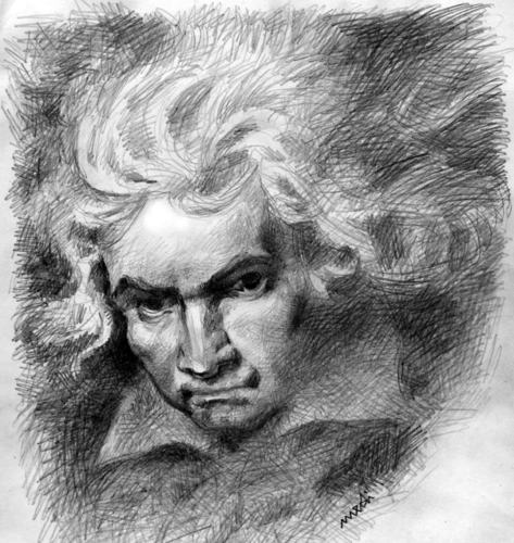 Cartoon: Beethoven (medium) by Medi Belortaja tagged ludwig,van,beethoven