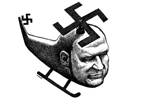 Cartoon: breivikcopter (medium) by Medi Belortaja tagged terrorism,terror,norway,breivik,behring,anders