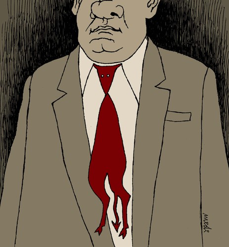 Cartoon: diabolic tie (medium) by Medi Belortaja tagged didabolic,tie,power,man,politicians,corruption