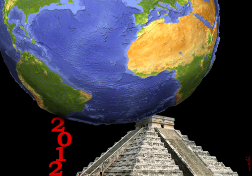 Cartoon: earth weight (medium) by Medi Belortaja tagged catastrophe,apocalypse,calendar,maya,2012,weight,earth