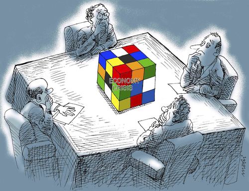 Cartoon: economic crisis (medium) by Medi Belortaja tagged crisis,economic