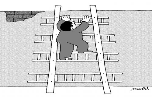 Cartoon: climbing stairs (medium) by Medi Belortaja tagged stairs,climbing,ladders