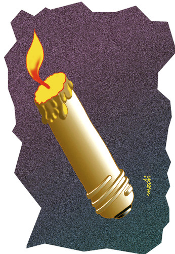 Cartoon: electric candle (medium) by Medi Belortaja tagged bulb,modification,energy,candle,electric