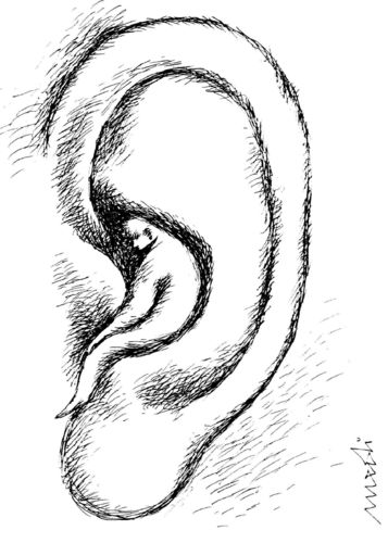 Cartoon: espial (medium) by Medi Belortaja tagged talking,man,ear,espial