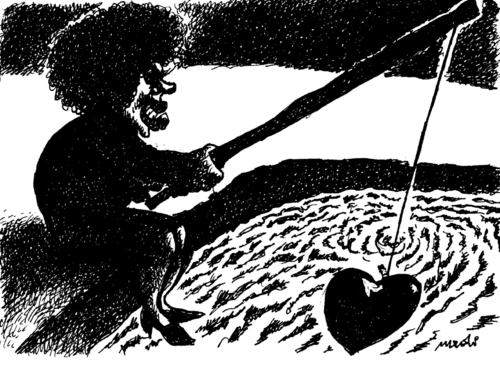 Cartoon: fishing for love (medium) by Medi Belortaja tagged love,for,fishing