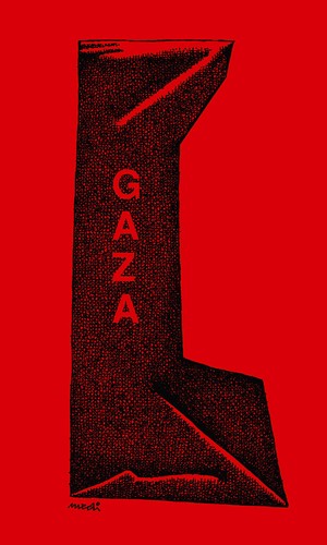 Cartoon: gaza (medium) by Medi Belortaja tagged gaza,israel,conflict,palestine,map,war,crying