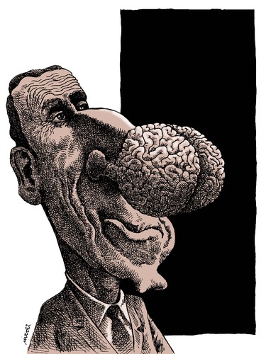 Cartoon: intelligent nose (medium) by Medi Belortaja tagged nose,intelligent,brain,man,face,mind