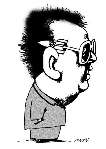 Cartoon: kim yong il (medium) by Medi Belortaja tagged il,yong,kim,north,korea,military,nuclear,weapons,glasses